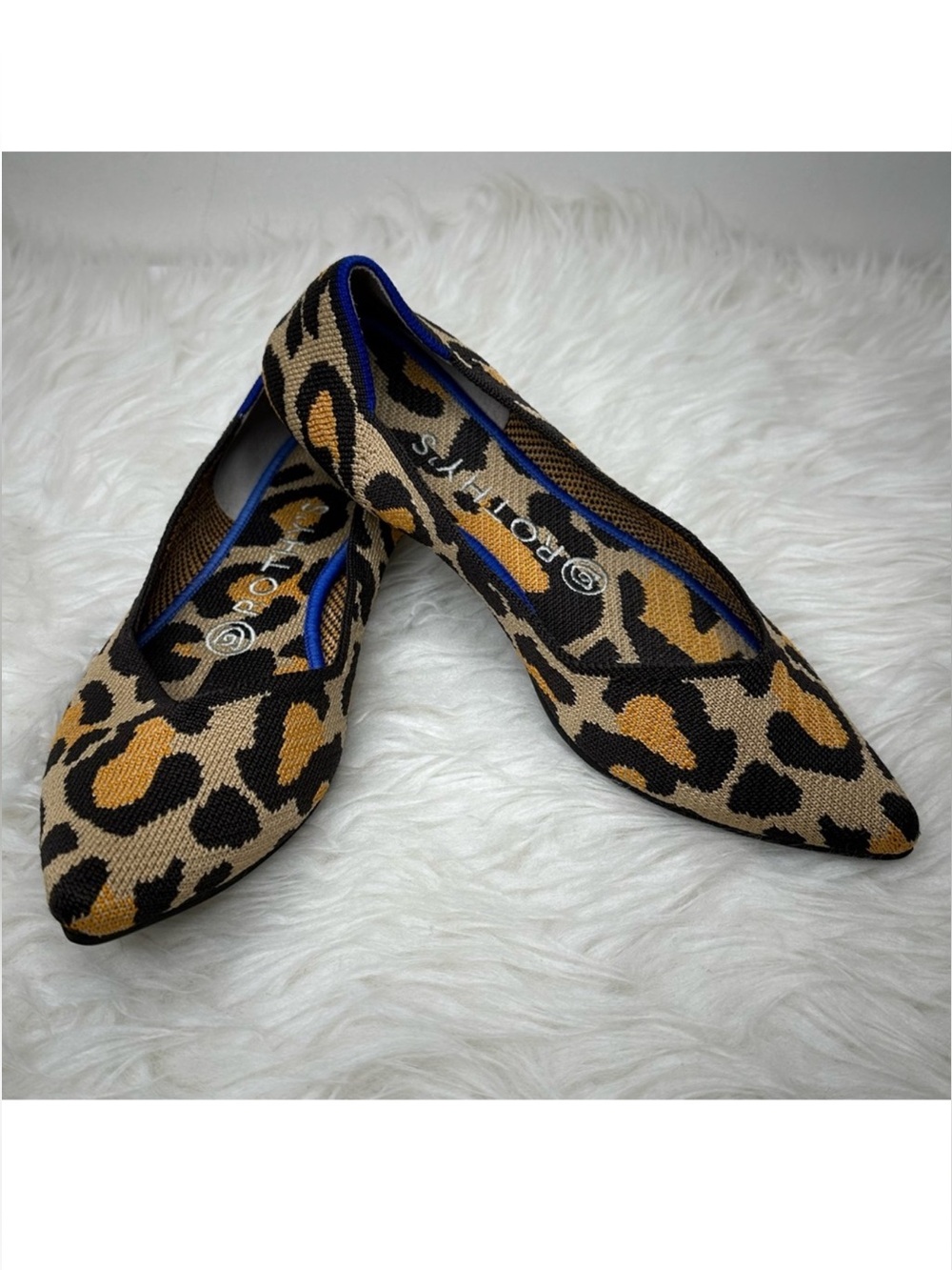 Rothy’s Women’s The Point Leopard Cheetah Animal Print Flat Size 6.5